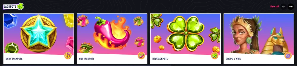 Lunubet jackpot kategóriák, beleértve a napi és forró jackpot játékokat